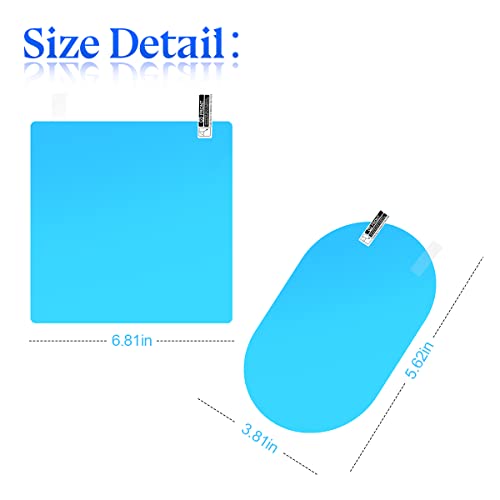 12PCS Car Rearview Mirror Waterproof Film, Rainproof Protective HD Clear Side Mirror Rain Guard, Anti Fog Glare Clear Nano Coating Car Sticker for Car Mirrors and Side Windows