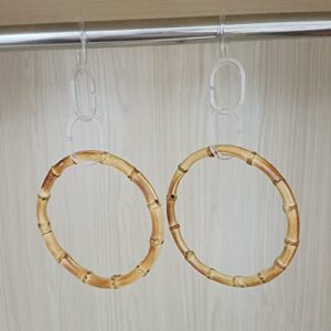 2-pack handmade bamboo ring scarf hangers for closet ,belt scarf tie organizer holder