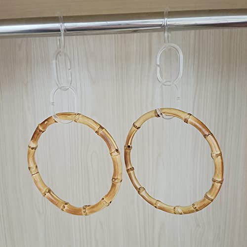 2-Pack Handmade Bamboo Ring Scarf Hangers for Closet ,Belt Scarf Tie Organizer Holder