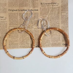 2-Pack Handmade Bamboo Ring Scarf Hangers for Closet ,Belt Scarf Tie Organizer Holder