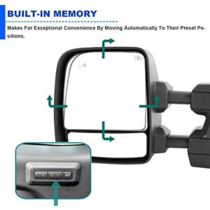 Spec-D Tuning Chrome Power Heated+Blind Spot+Memory Towing Mirror Compatible with 2016-2022 Nissan Titan