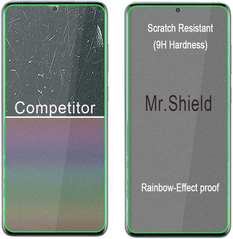 Mr.Shield [3-Pack] Designed For Samsung Galaxy S21 5G (6.2 Inch) [Fingerprint Unlock Compatible] [Tempered Glass] Screen Protector [Japan Glass With 9H Hardness] with Lifetime Replacement