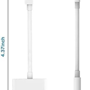 2 Pack iPhone Headphone Adapter, iPhone Adapter for Headphone Jack 2 in 1 [Apple MFi Certified] Lightning to 3.5mm Aux Audio Dongle Charger Splitter for iPhone 14/13/12/11/XS/XR/X/8/7/iPad/iPod