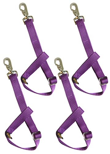 T TEKE Adjustable Heavy Duty Bucket Strap Hanger with Easy-on Hook (4 Pack), for Hay Nets, Buckets and Other Feeders