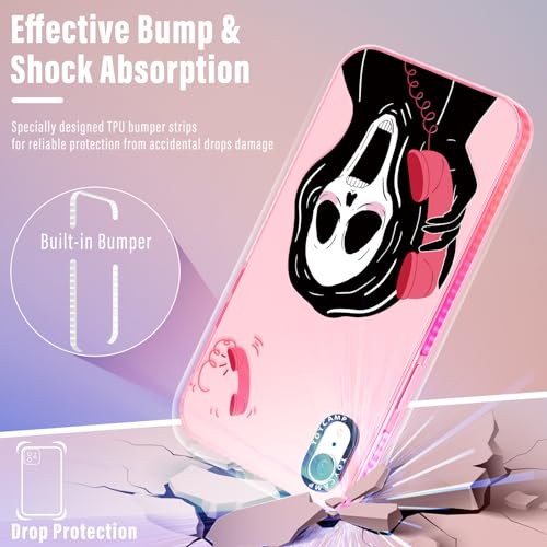 Toycamp for iPhone XR Case with Ring Kickstand, Cute Design for Women Girls Girly Boys Teens Skeleton Skull Cartoon Print Case Cover for iPhone XR (6.1 Inch)