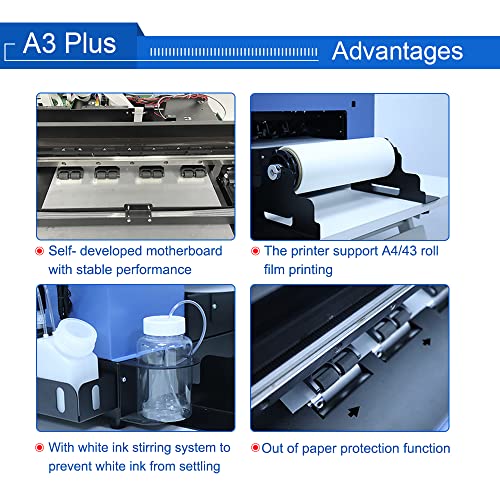 PLK L805 A3 DTF Transfer Printer with Roll Feeder, Direct to Film Print-Preheating T-Shirt Printing Machine for Fabrics and Hoodies (DTF Printer + Oven)