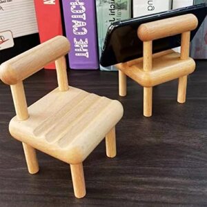 Pletmin Cute Mini Chair Phone Holder with 3 Angles Adjustable Phone Holder for Different Occasions, Card Display Wooden Stand for Desk, Assembly Required, Compatible with Cards and Smartphones(1 PACK)