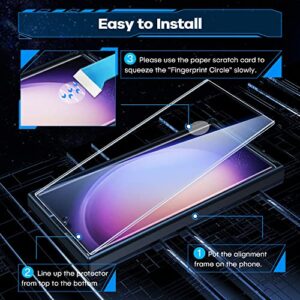 AACL for Samsung Galaxy S23 Ultra Screen Protector Tempered Glass, 3D Curved Glass for S23 Ultra 5G,6.8 Inch [Fingerprint Unlock][Anti-Scratch][Case Friendly][2 Pack]