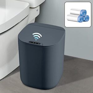 adeerelf automatic trash can, 4.2 gallon bathroom trash cans with lid,touchless trash can bedroom,small trash can motion sensor smart garbage cans for kitchen,waste basket bin(blue)