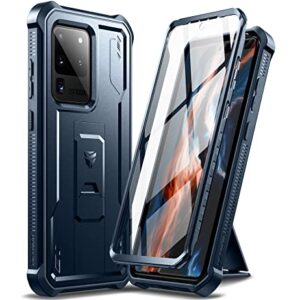 Dexnor Full Body Case for Samsung Galaxy S20 Ultra/6.9 inches, [Built in Screen Protector and Kickstand] Heavy Duty Military Grade Protection Shockproof Protective Cover for Galaxy S20 Ultra,Navy Blue