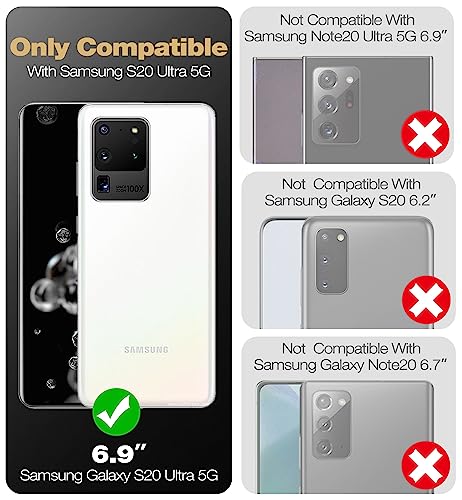 Dexnor Full Body Case for Samsung Galaxy S20 Ultra/6.9 inches, [Built in Screen Protector and Kickstand] Heavy Duty Military Grade Protection Shockproof Protective Cover for Galaxy S20 Ultra,Navy Blue