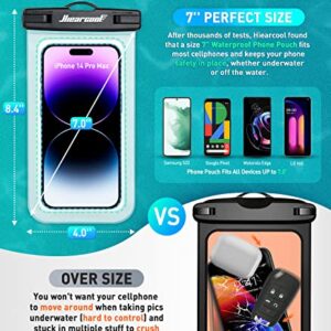 Hiearcool Universal Waterproof Phone Pouch, Waterproof Phone Case Compatible for iPhone 14 13 12 11 Pro Max XS Plus Samsung Galaxy S22 Cellphone Up to 7.2", IPX8 Cellphone Dry Bag for Vacation-4 Pack