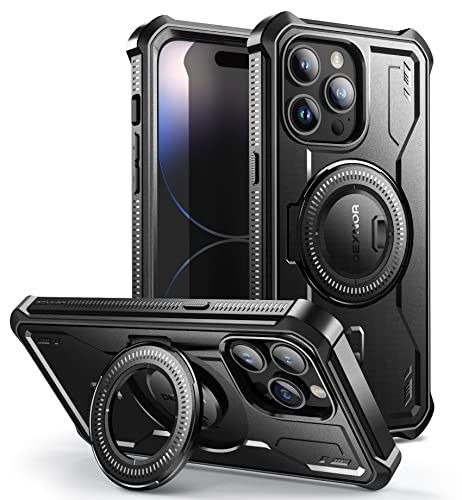 Dexnor Magnetic Case for iPhone 14 Pro Max, Compatible with MagSafe, [Built in Screen Protector and Kickstand] Full-Body Heavy Duty Case Protective Cover for iPhone 14 Pro Max 6.7 Inch, Black