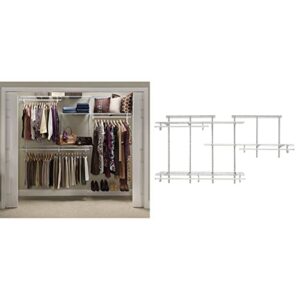 closetmaid shelftrack wire closet organizer system, adjustable from 5 to 8 ft., white & shelftrack wire closet organizer system adjustable from 5 to 8 ft,