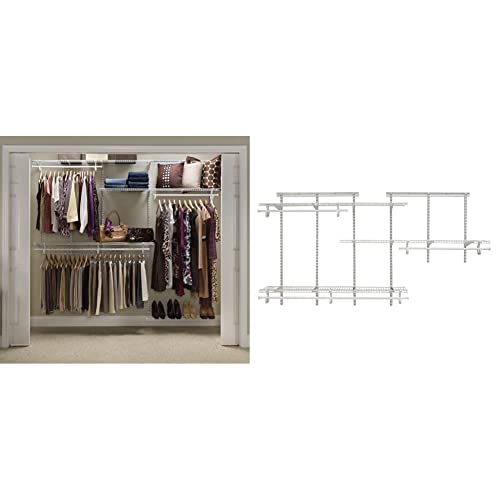 ClosetMaid ShelfTrack Wire Closet Organizer System, Adjustable from 5 to 8 Ft., White & ShelfTrack Wire Closet Organizer System Adjustable from 5 to 8 Ft,