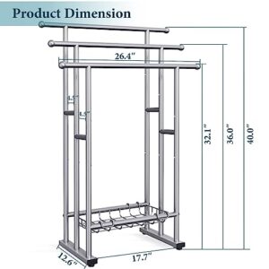 40" Tall Freestanding Towel Racks for Bathroom, 3 Tier Floor Towel Rack with Storage Basket, Blanket Ladder Drying and Display Rack for Large Bath Towel & Hand Towel Outdoor Poolside (Silver)