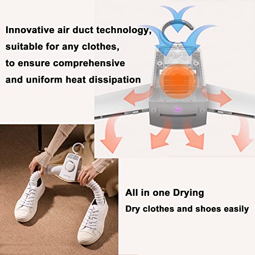 PHASFBJ Warm Shose Air Dryer,Electric PTC Heating Quick Drying Rack,Portable Folding Storage Household Small Drying Rack,5KG Bearing Capacity,45-55℃ Constant Temperature Heating