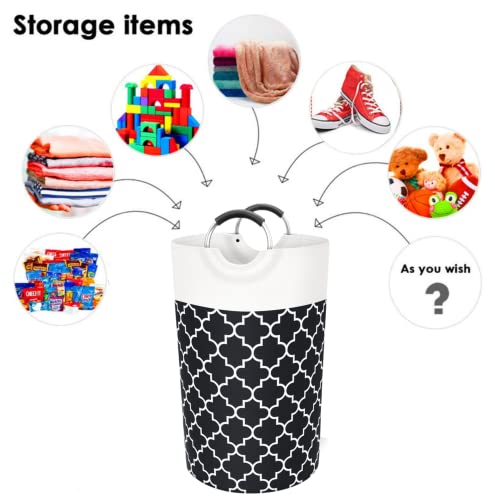 82L Laundry Basket, Laundry Hamper, Hampers for Laundry, Clothes Baskets Collapsible With Handles Waterproof Travel Bathroom College Essentials Storage For College Dorm, Family(Black)