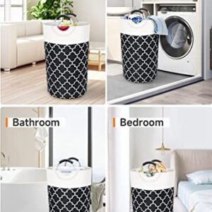 82L Laundry Basket, Laundry Hamper, Hampers for Laundry, Clothes Baskets Collapsible With Handles Waterproof Travel Bathroom College Essentials Storage For College Dorm, Family(Black)