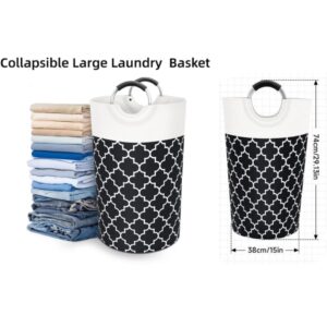 82L Laundry Basket, Laundry Hamper, Hampers for Laundry, Clothes Baskets Collapsible With Handles Waterproof Travel Bathroom College Essentials Storage For College Dorm, Family(Black)