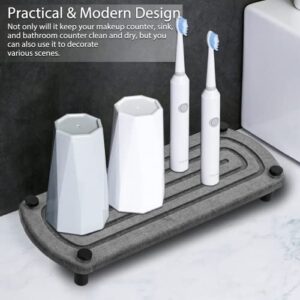 Modern Home Sink Caddy Dries Instantly | Diatomaceous Earth Drying Rack | Bathroom Sink Organizer | Kitchen Sink Organizer | Rapid Drying Stone Sink Caddy | Soap Holder, Prevents Moisture Buildup