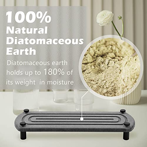 Modern Home Sink Caddy Dries Instantly | Diatomaceous Earth Drying Rack | Bathroom Sink Organizer | Kitchen Sink Organizer | Rapid Drying Stone Sink Caddy | Soap Holder, Prevents Moisture Buildup