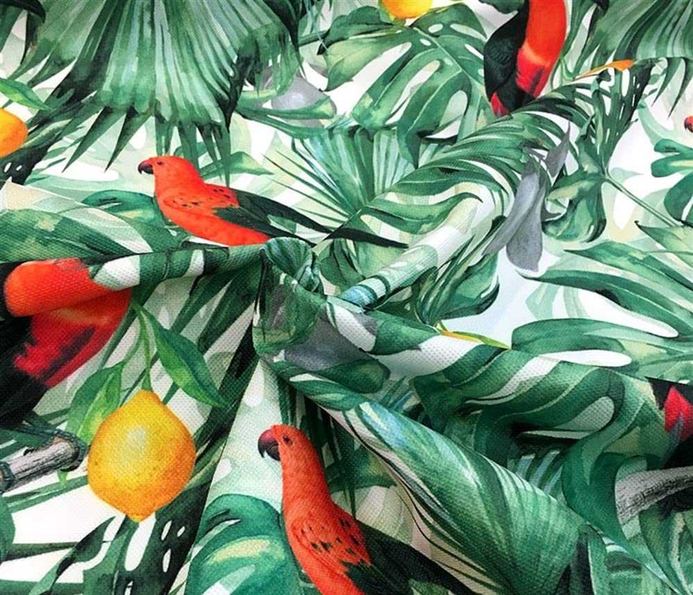 Tropical Toucan Birds,Lemons Floral Print Upholstery Fabric(200x140cm)-HDTF-0642-200