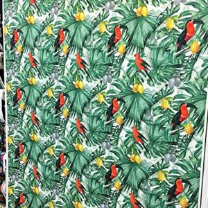 Tropical Toucan Birds,Lemons Floral Print Upholstery Fabric(200x140cm)-HDTF-0642-200