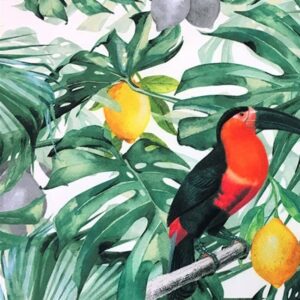 Tropical Toucan Birds,Lemons Floral Print Upholstery Fabric(200x140cm)-HDTF-0642-200