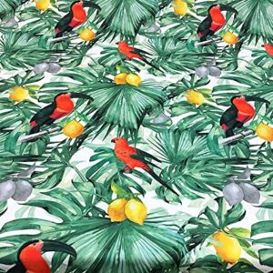 Tropical Toucan Birds,Lemons Floral Print Upholstery Fabric(200x140cm)-HDTF-0642-200