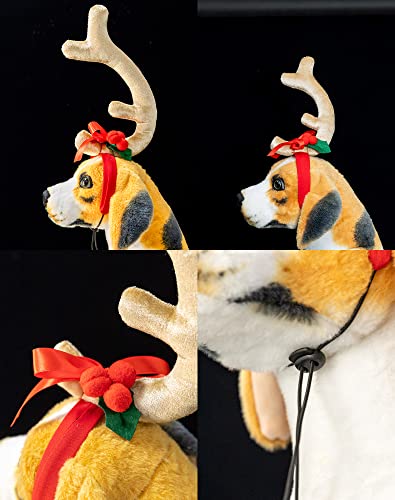 Dog Antler Headband Reindeer Horn Headpiece Christmas Dog Costume Accessories Headwear Halloween Pet Costume