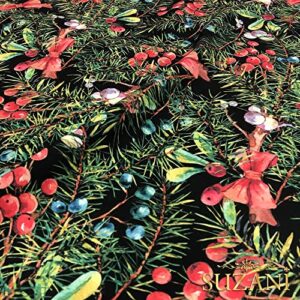 christmas ornamentals floral pattern upholstery fabric(200x140cm)-hdtf-1200-200