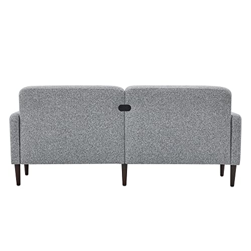 CHITA Mid-Century Sofas Furniture 73.2''W Fabric Sofa Couch Sets for Living Room Apartment, Grey (Multi-Colored)