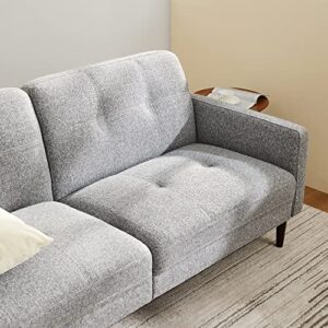 CHITA Mid-Century Sofas Furniture 73.2''W Fabric Sofa Couch Sets for Living Room Apartment, Grey (Multi-Colored)