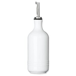 haotop ceramic olive oil dispenser bottle,perfect for storage of oil or vinegar,14 oz (white)