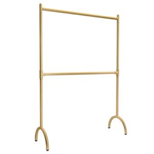 garment rack gold metal hanging clothes rack, 2 tier hanging rod clothing rack, height-adjustable crossbar, freestanding coat rack for bedroom and boutiques, space saving clothes r(size:120x40x160cm)