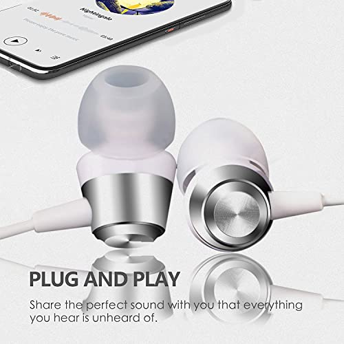 Headphones Earbuds Wired Earphones with Microphone and Volume Control,Lightning Connector Earbud [Apple MFi Certified] Headphone Compatible with iPhone 14/13/12/11 Pro/Xs Max/XR/X/7/8 Plus – White