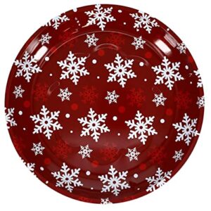 IM Customization Christmas 10-in. Tin Serving Trays - Set of 4 - One of Each Design Including Santa, Snowman, Snowflakes, and Poinsettias