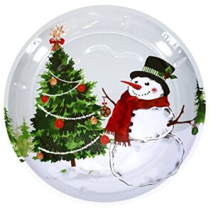 IM Customization Christmas 10-in. Tin Serving Trays - Set of 4 - One of Each Design Including Santa, Snowman, Snowflakes, and Poinsettias