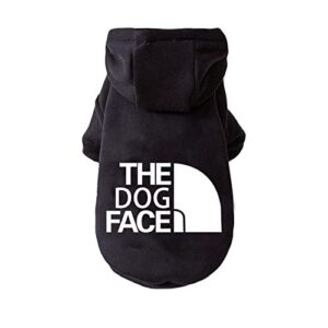 dog hoodie,comfortable, soft and breathable fashion dog sweatshirt,trendy dog hoodie face,for small, medium and large dogs (black, x-large(chest: 23'', back: 15''))