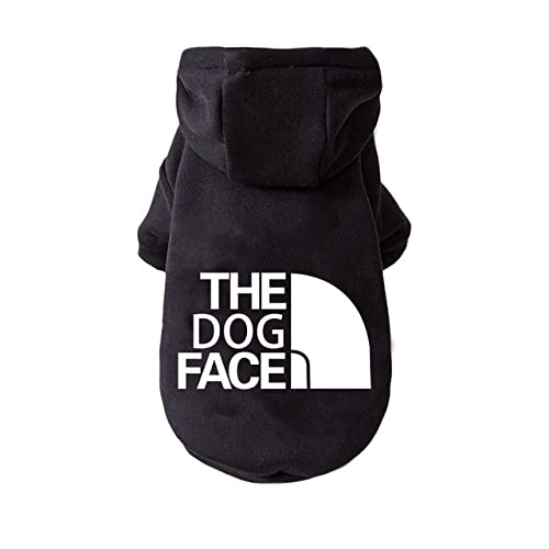 Dog Hoodie,Comfortable, Soft and Breathable Fashion Dog Sweatshirt,Trendy Dog Hoodie Face,for Small, Medium and Large Dogs (Black, X-Large(Chest: 23'', Back: 15''))