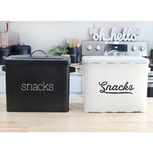 AuldHome Black Enamel Snack Bin; Modern Farmhouse Style Snack Container, Ideal for Single Serving Snacks