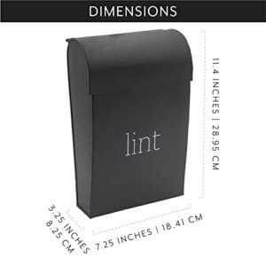 AuldHome Enamelware Lint Holder Bin (Black); Modern Farmhouse Laundry Room Decor