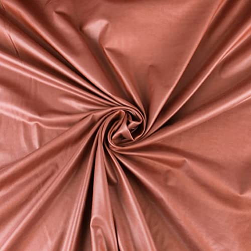 Texco Inc Plain Color Soft Poly Spandex ITY Jinx 4 Way Stretch Shine Venezia Fabric for DIY Projects, Rust 5 Yards