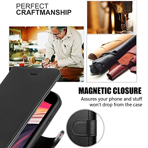 STARSHOP Motorola Moto G Stylus 5G 2022 Phone Case, with [Tempered Glass Screen Protector Included] PU Leather Wallet Shockproof Cover Kickstand with Card Holder Slots & Magnet Closure -Black