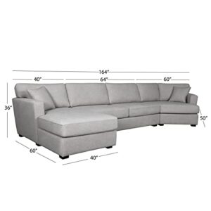 Abbyson Living Elliot Sofa - Transitional Design, Fabric, Stain Resistant, Light Gray