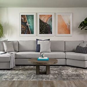 Abbyson Living Elliot Sofa - Transitional Design, Fabric, Stain Resistant, Light Gray