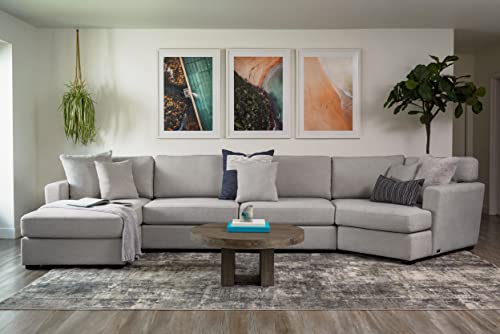 Abbyson Living Elliot Sofa - Transitional Design, Fabric, Stain Resistant, Light Gray