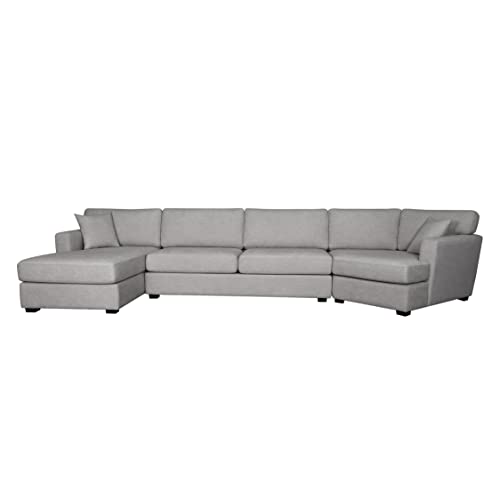 Abbyson Living Elliot Sofa - Transitional Design, Fabric, Stain Resistant, Light Gray