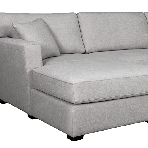 Abbyson Living Elliot Sofa - Transitional Design, Fabric, Stain Resistant, Light Gray